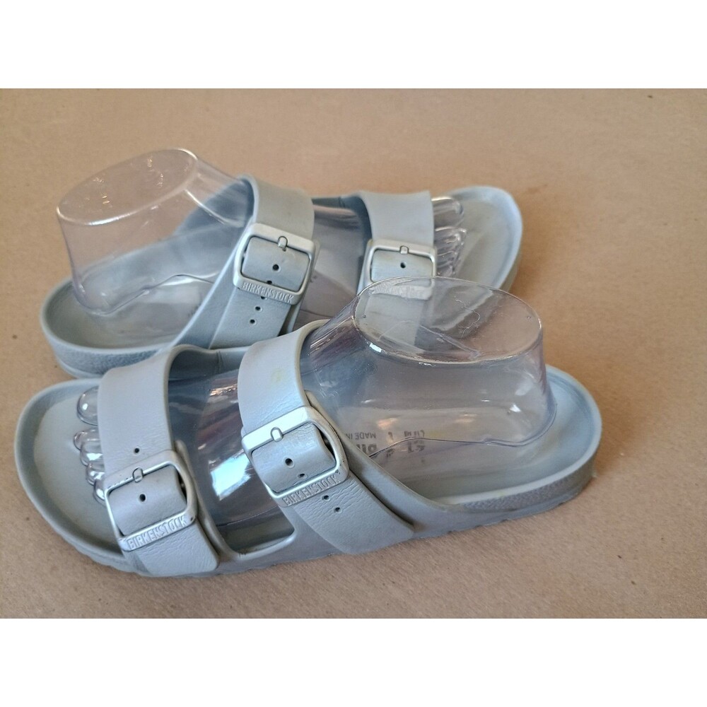 Birkenstock Arizona Essentials EVA Slide Sandals Silver Gray EU 41 US Women's 10